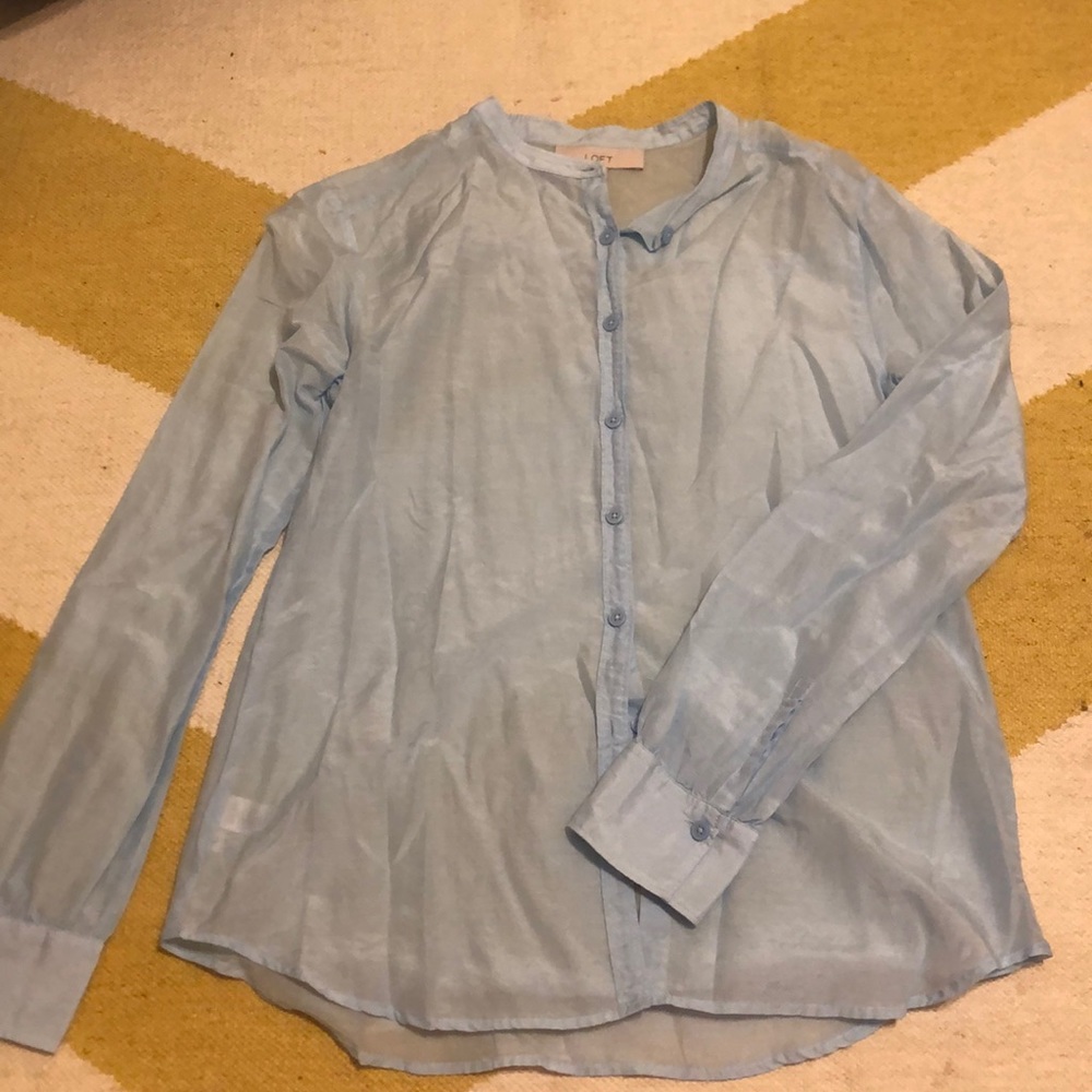 Loft Blue Sheer Blouse